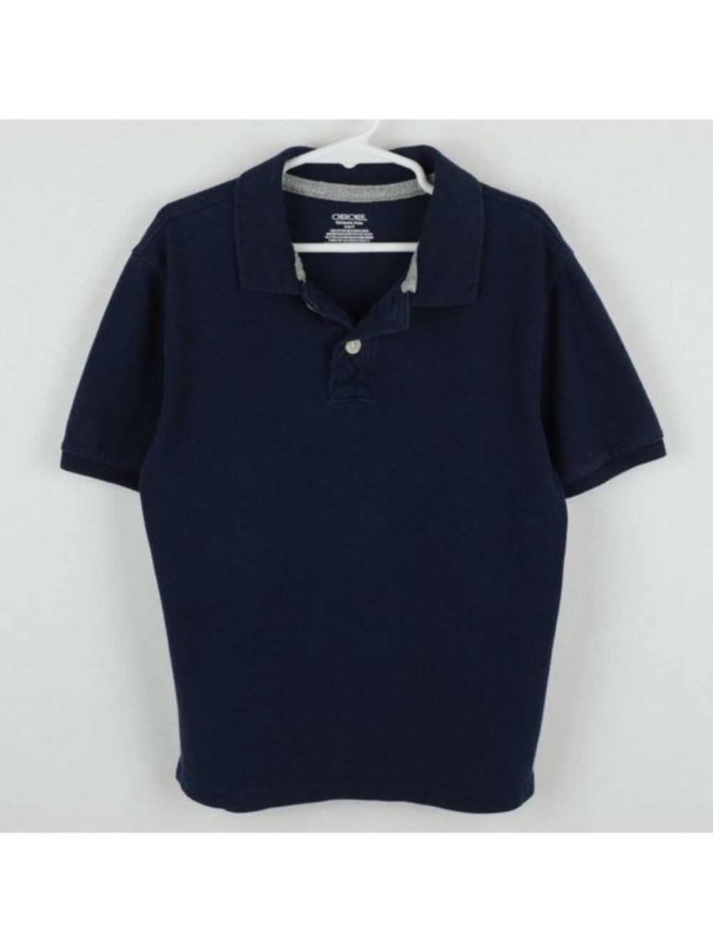 Cherokee Boys Small Navy Blue Cotton Pique Short Sleeve Ultimate Polo Shirt
